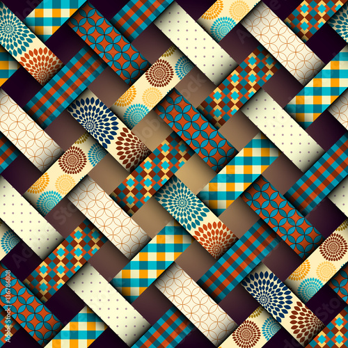 Brown retro patchwork