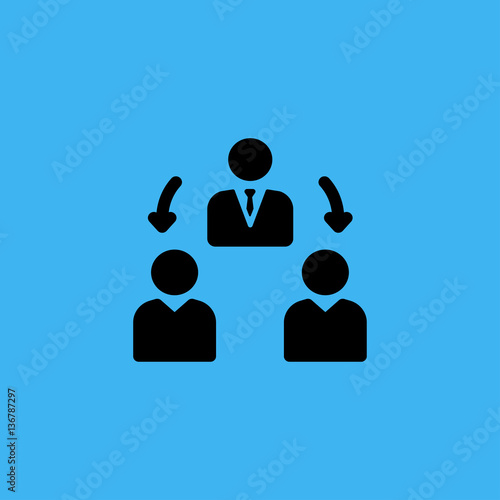 chief and employees icon. flat design