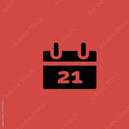 calendar sheet 21 date icon. flat design