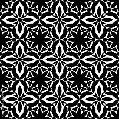 Abstract seamless Gothic black & white pattern