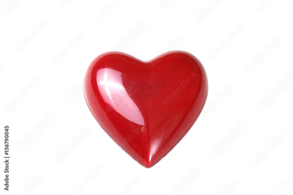 red heart isolated on white background