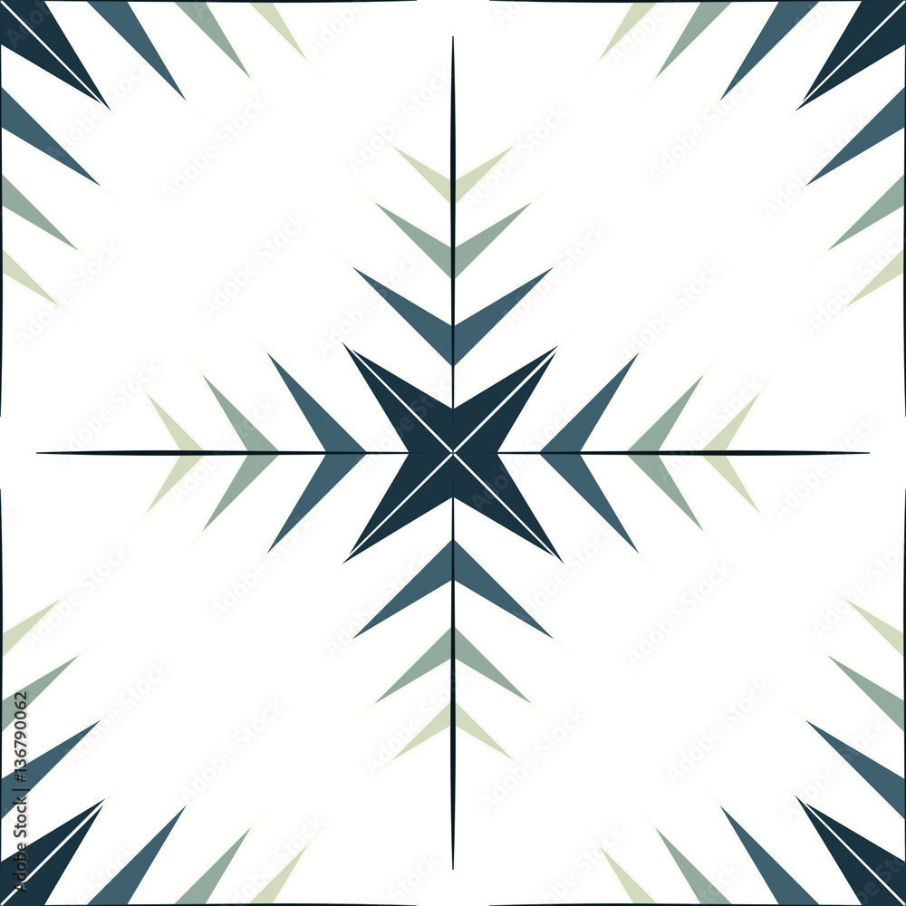 Fototapeta premium EPS10 file. Seamless floral geometric pattern. Vintage backgroun
