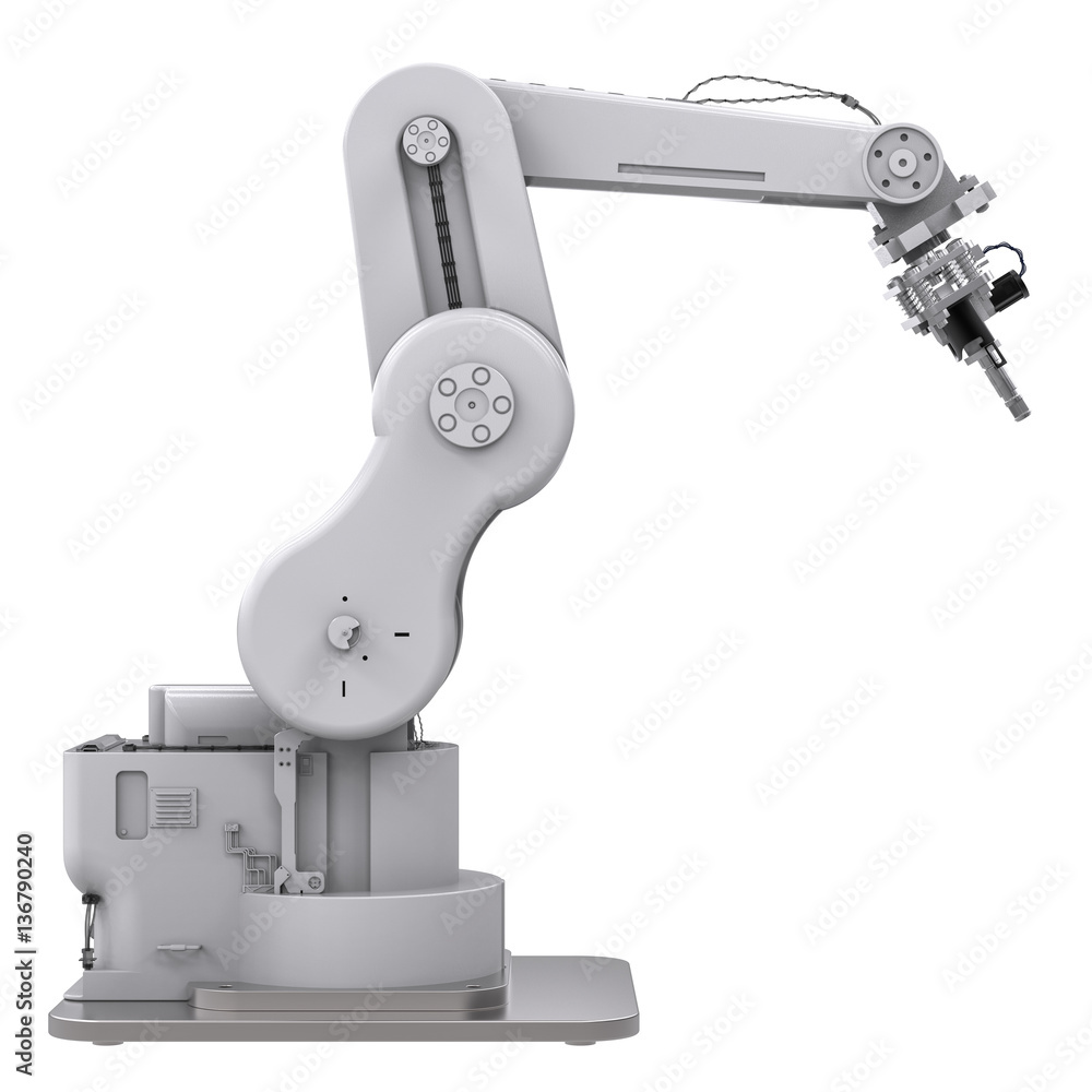 welding robotic arm isolated on white welding robotic arm isolated on white