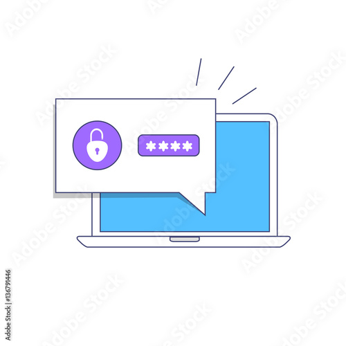 Laptop with password notification