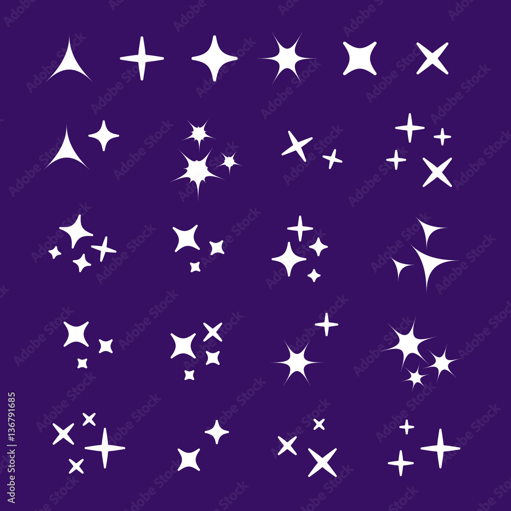 Fototapeta premium Sparkles line icons. Black sparkles symbols. Sparkles vector