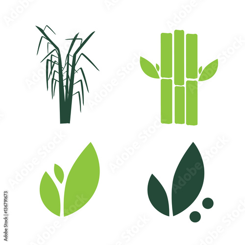 Sugar cane flat icons set illustration vector. Sugar cane vector