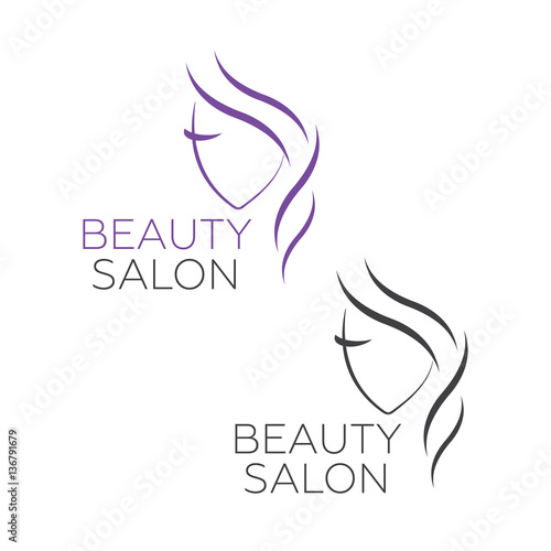 Beautiful woman vector logo template for hair salon, beauty salo