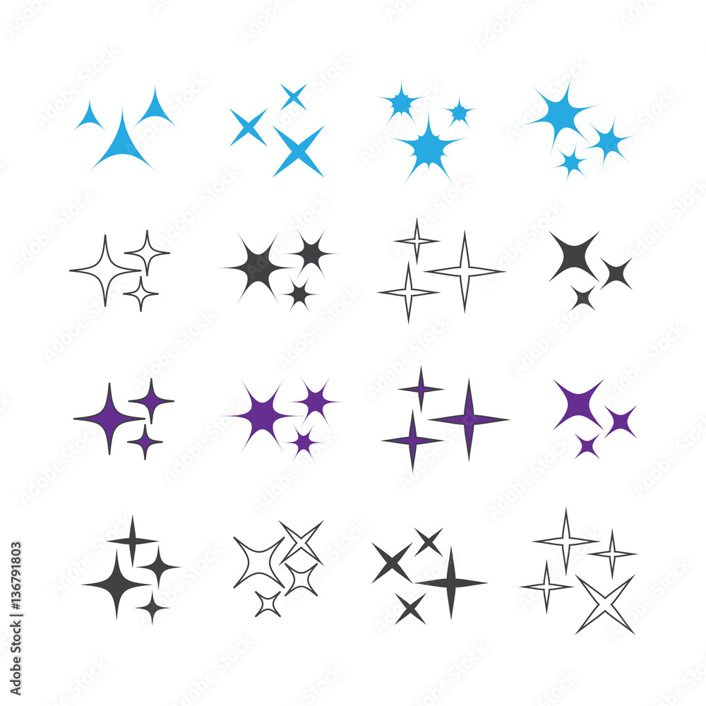 Sparkles icons vector set. Sparkles vector sign Sparkles icons vector set. Sparkles vector sign