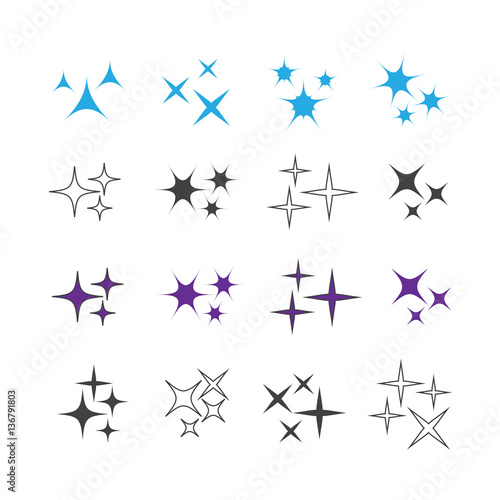 Sparkles icons vector set. Sparkles vector sign
