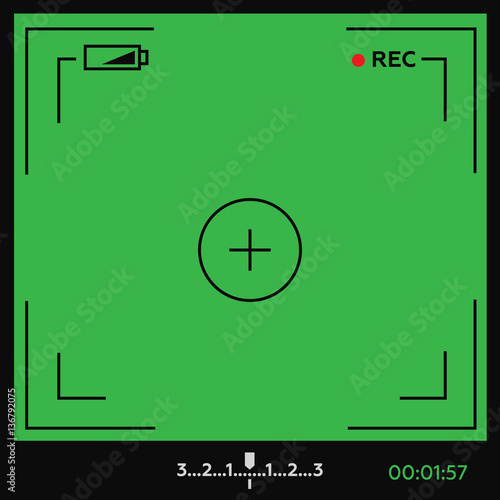 Camera viewfinder. Template focusing screen of the camera. Video