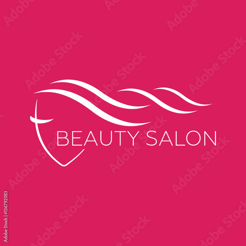 Beautiful woman vector logo template for hair salon, beauty salo