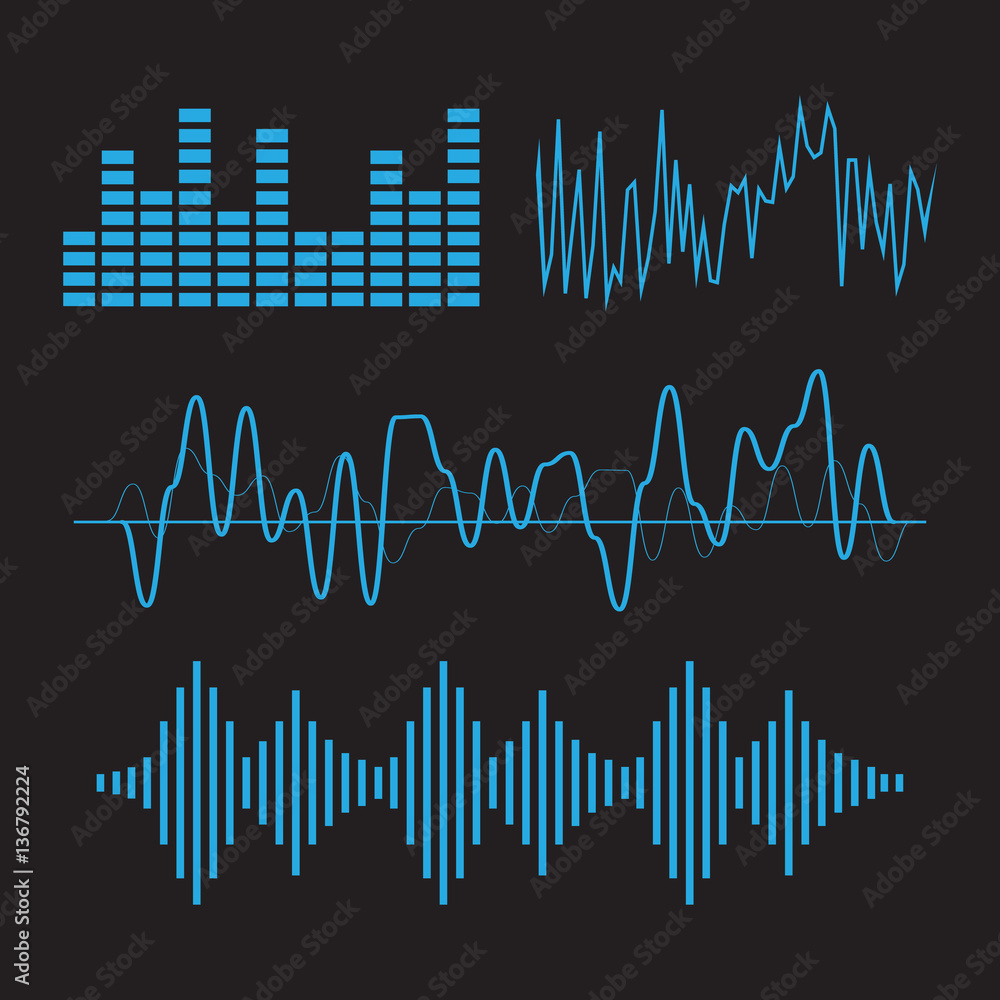 Music sound waves vector illustration. Music sound vector