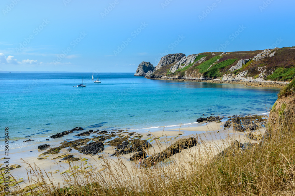 sailboats in a sea bay at Camaret,Brittany sailboats in a sea bay at Camaret,Brittany