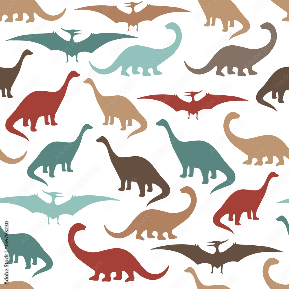 Seamless pattern with cartoon dinosaurs. Seamless pattern with cartoon dinosaurs.
