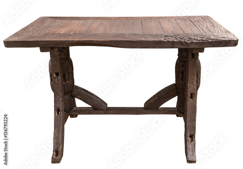 vintage style wooden table made from old wood cart