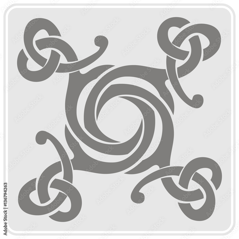 monochrome icon with Celtic art and ethnic ornaments for your design monochrome icon with Celtic art and ethnic ornaments for your design