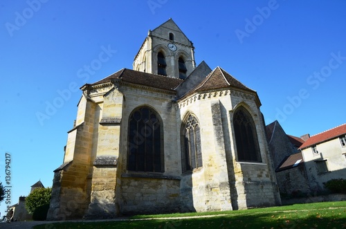 Façade de l'Eglise d'Auvers sur Oise, France