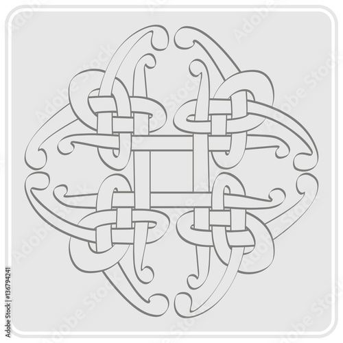 monochrome icon with Celtic art and ethnic ornaments for your design
