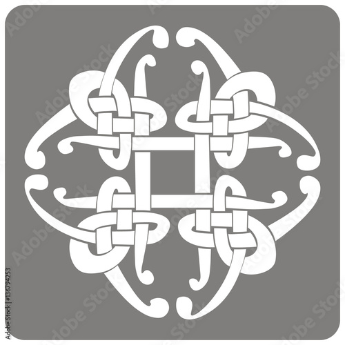 monochrome icon with Celtic art and ethnic ornaments for your design