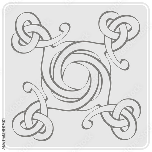 monochrome icon with Celtic art and ethnic ornaments for your design