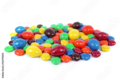 Selective focus Colorful Candy Background © Maicyber