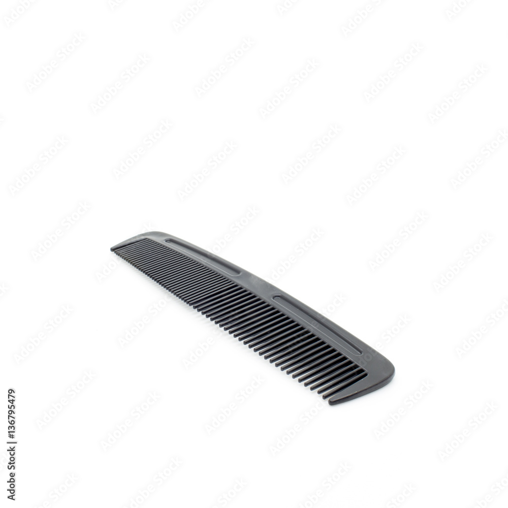 Black hairbrush on a white background.Isolated Black hairbrush on a white background.Isolated