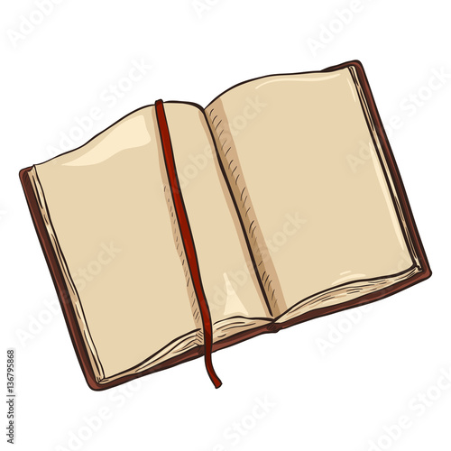 Vector Single Cartoon Diary on White Background