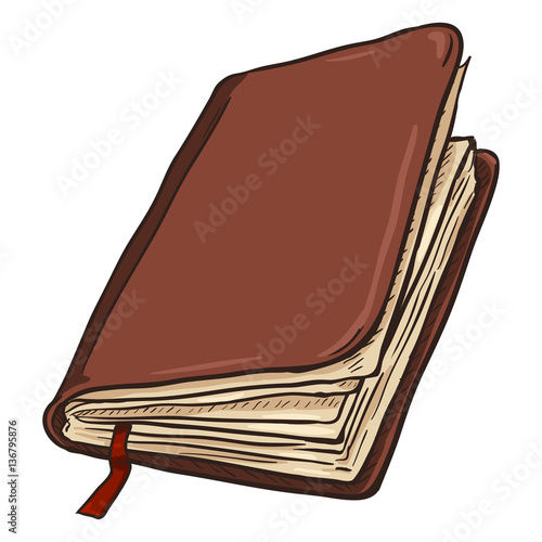 Vector Single Cartoon Diary on White Background