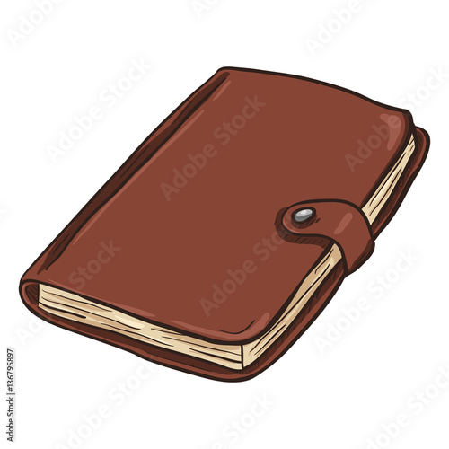 Vector Single Cartoon Diary on White Background