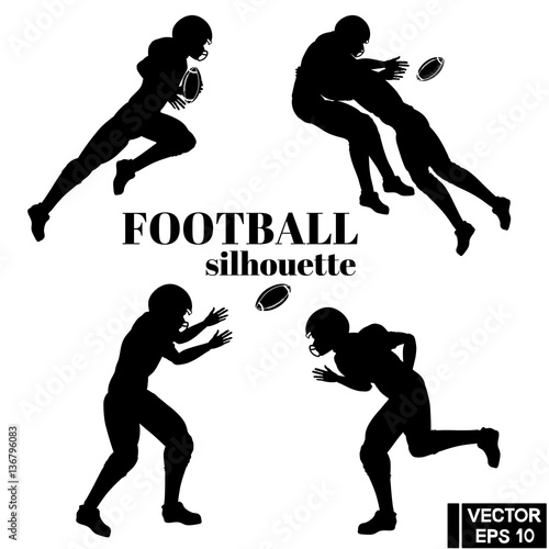 Football players silhouettes set