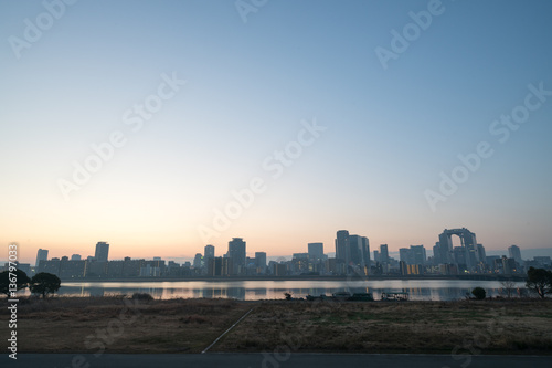 Yodo river and Umeda morning view,Osaka,Japan © yoko_ken_chan