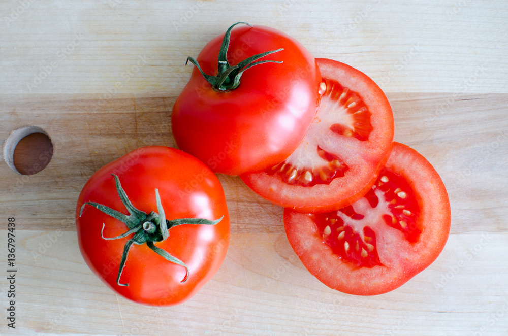 Sliced ripe tomatoes Sliced ripe tomatoes