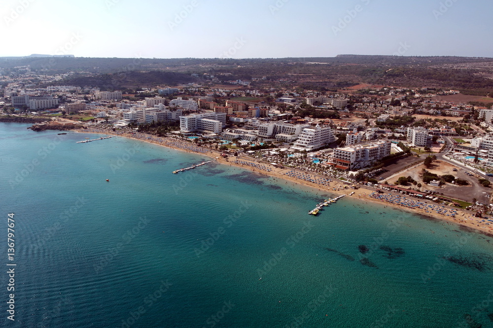 View of the beach from a height View of the beach from a height