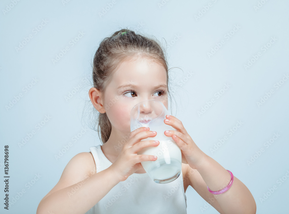 beautiful cute little girl drinking milk beautiful cute little girl drinking milk