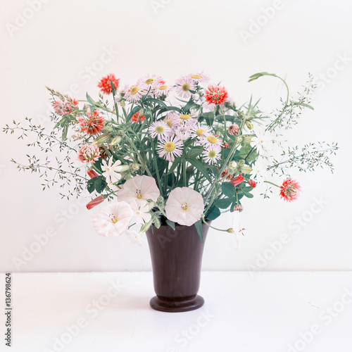 Wallpaper Mural Bouquet of wild flowers on a white background. Space for text. Torontodigital.ca