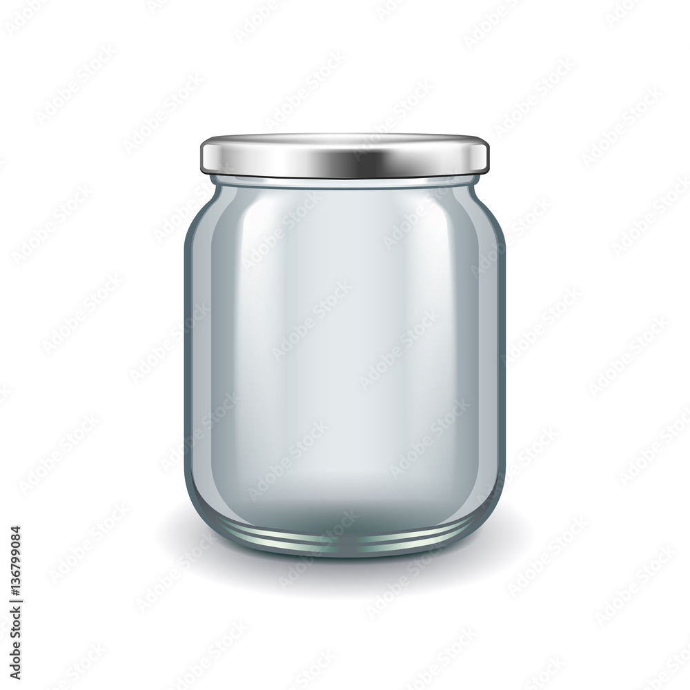 Empty glass jar isolated on white vector Empty glass jar isolated on white vector