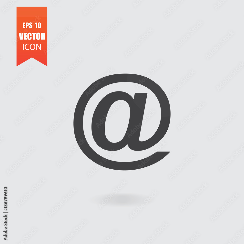 E-mail icon in flat style isolated on grey background. E-mail icon in flat style isolated on grey background.