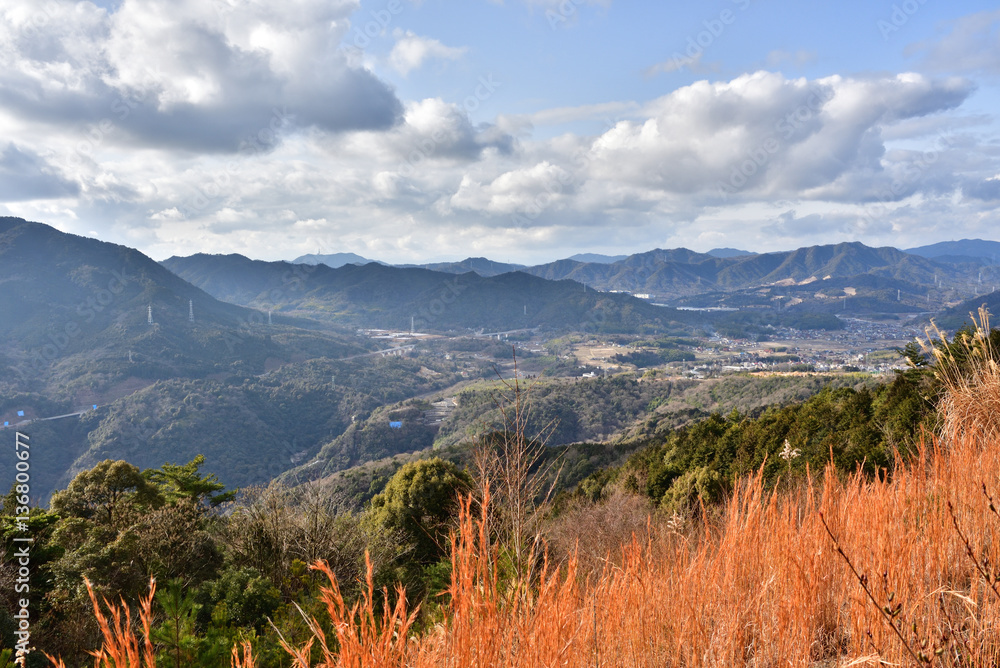 林道郷原野呂山線から見た郷原方面の風景 17年2月 Stock Photo Adobe Stock