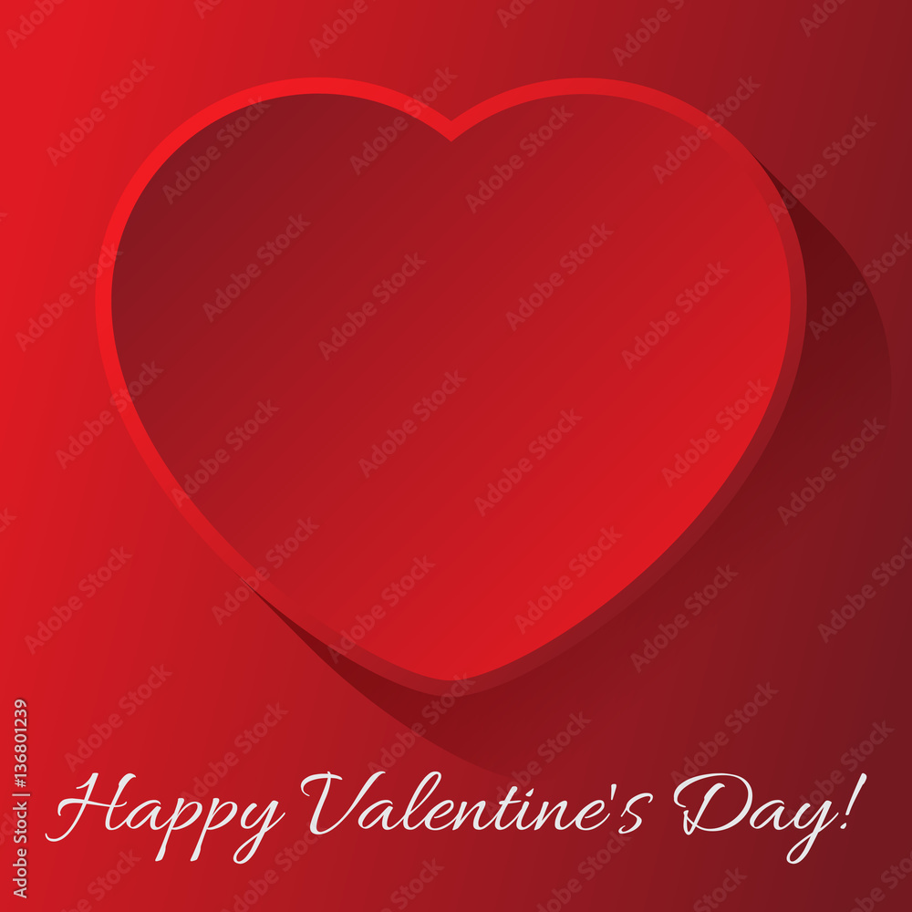 valentines day card - heart, shadow and text valentines day card - heart, shadow and text