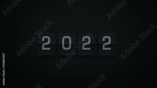 3D Rendering Flip Board Year Animation Video 2021-2022