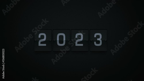 3D Rendering Flip Board Year Animation Video 2022-2023