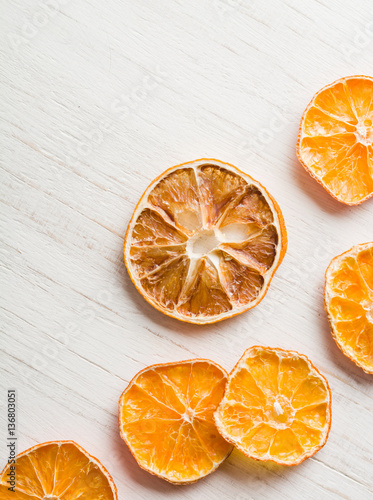 dried orange slices arranged photo