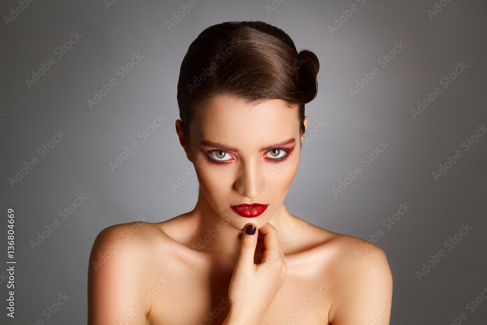 Portrait of beautiful sexy fashion model Portrait of beautiful sexy fashion model