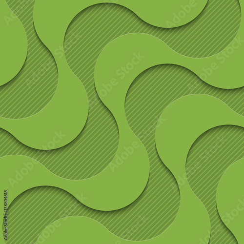 Greenery Wavy Stripped Seamless Pattern.