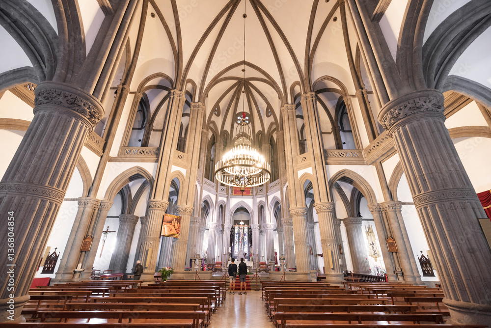 Interior of Arucas San Juan cathedral, Arucas, Gran Canaria, Spain.