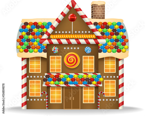 Cartoon gingerbread house