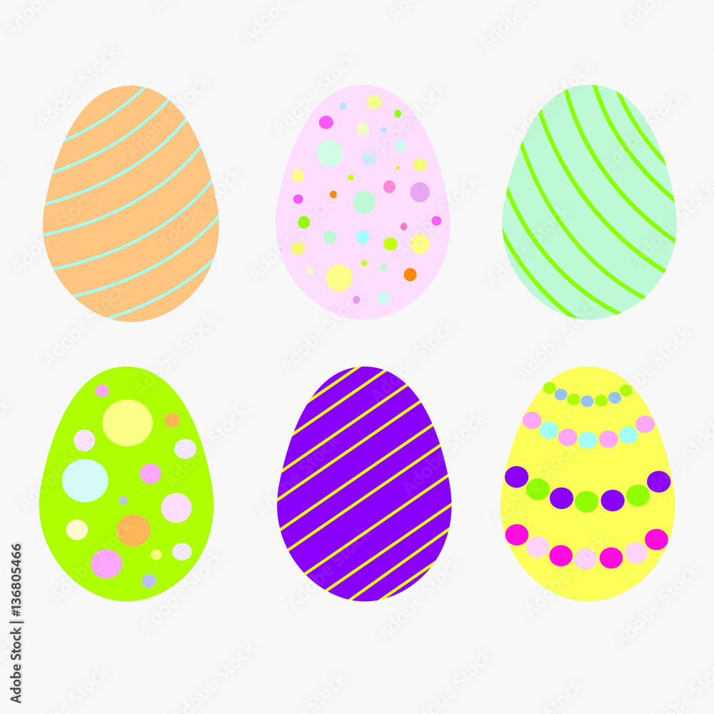 Easter eggs vector icons.
