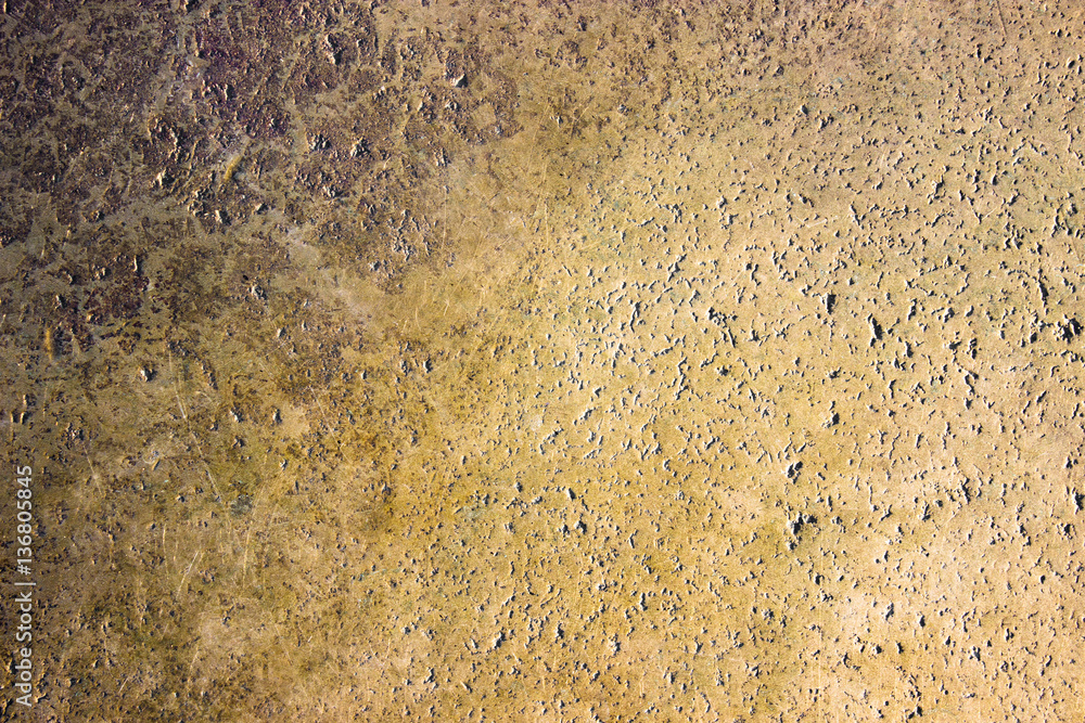 Fototapeta premium Bronze texture of old metal surface gold color, background