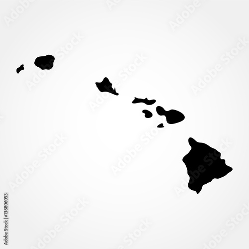 Fotografia, Obraz map of the U.S. state of Hawaii