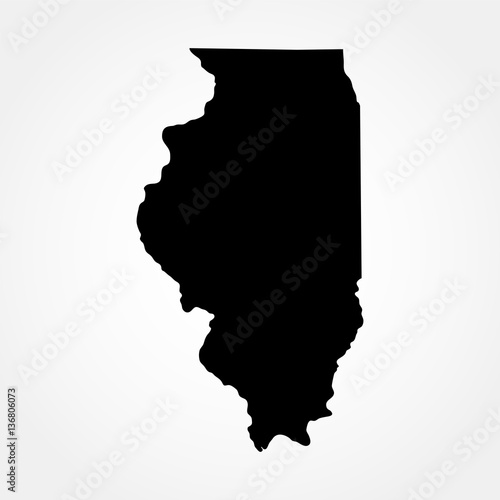Vászonkép map of the U.S. state of Illinois